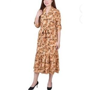 Ny Collection Women Tiered Midi Cottage core Boho Dress  - Size 3X